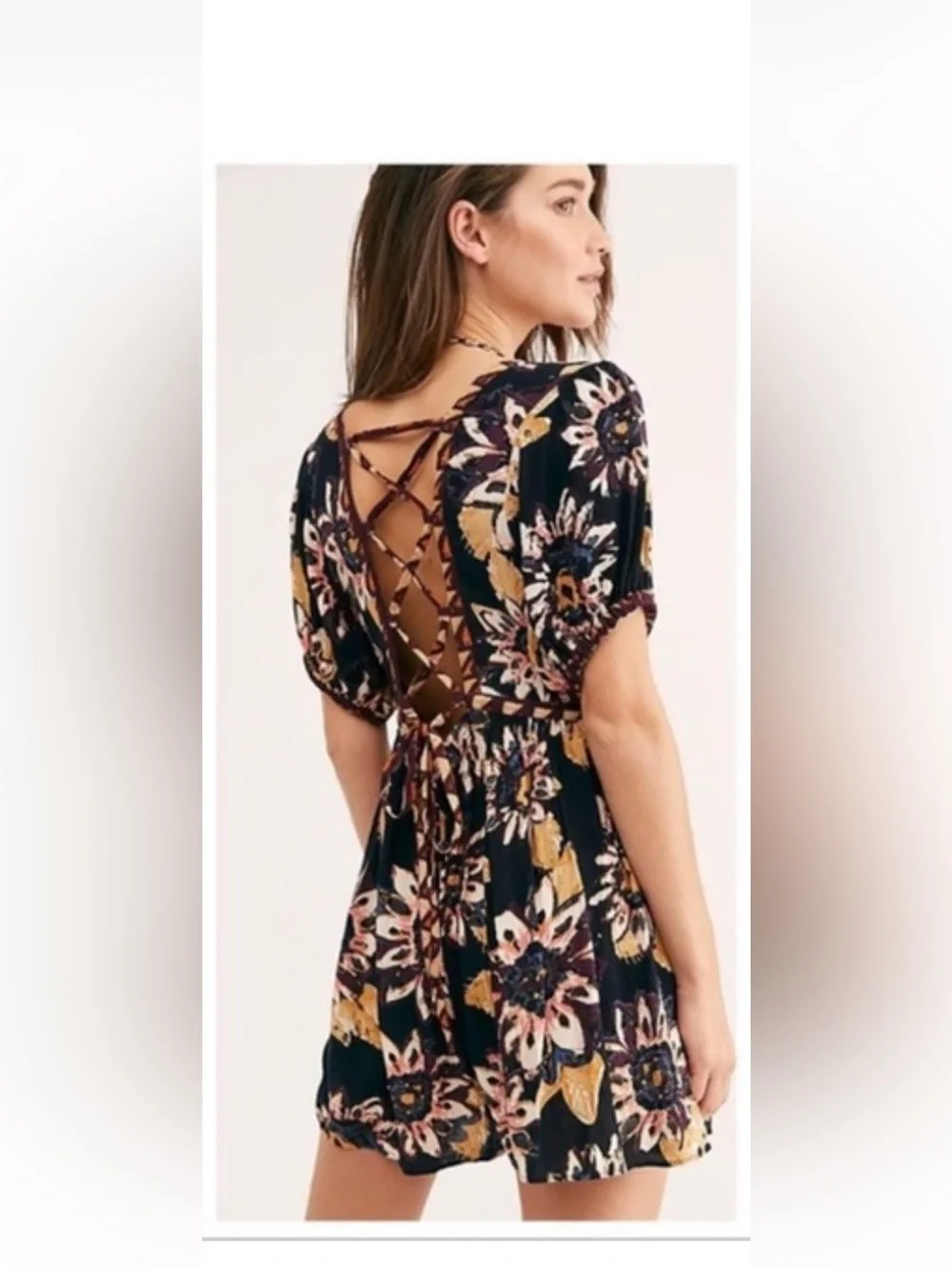 Free People Black Floral romper